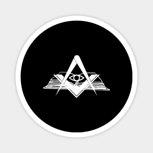 Masonic compasses with book and all-seeing eye white design Magnet